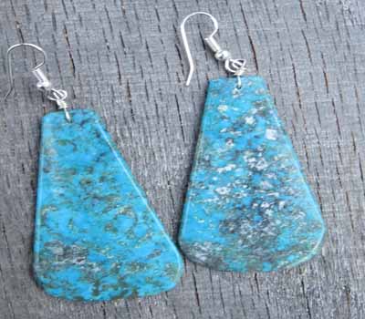 Turquoise Slab Earrings -Kingman Large E